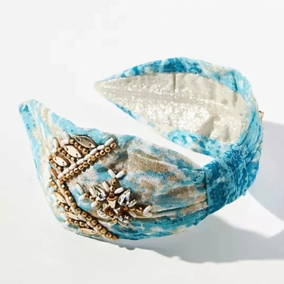 Anthropologie Accessories - Anthropologie NamJosh Blue Beaded Headband